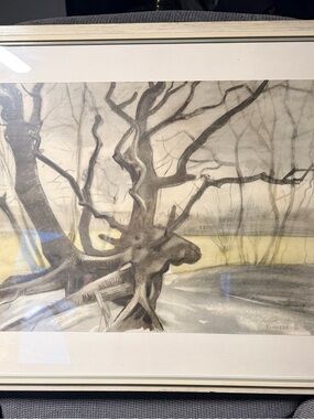VTG Vincent van Gogh "Study of a Tree" Framed Print Reproduction 25x21